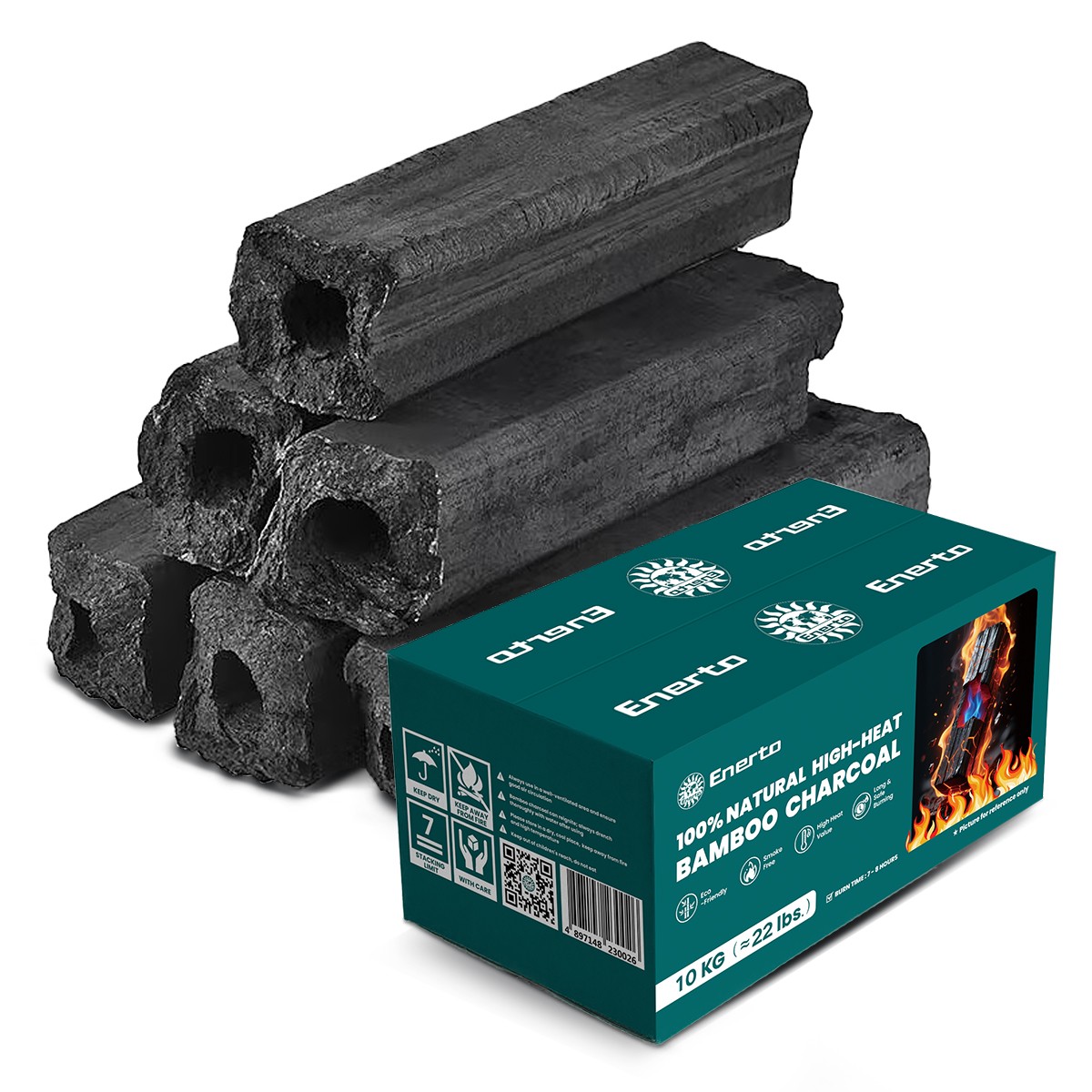100%natural high-heat bamboo charcoal 10kg（≈22lbs.）