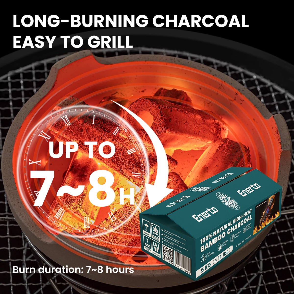 100%natural high-heat bamboo charcoal 5kg（≈11lbs.）