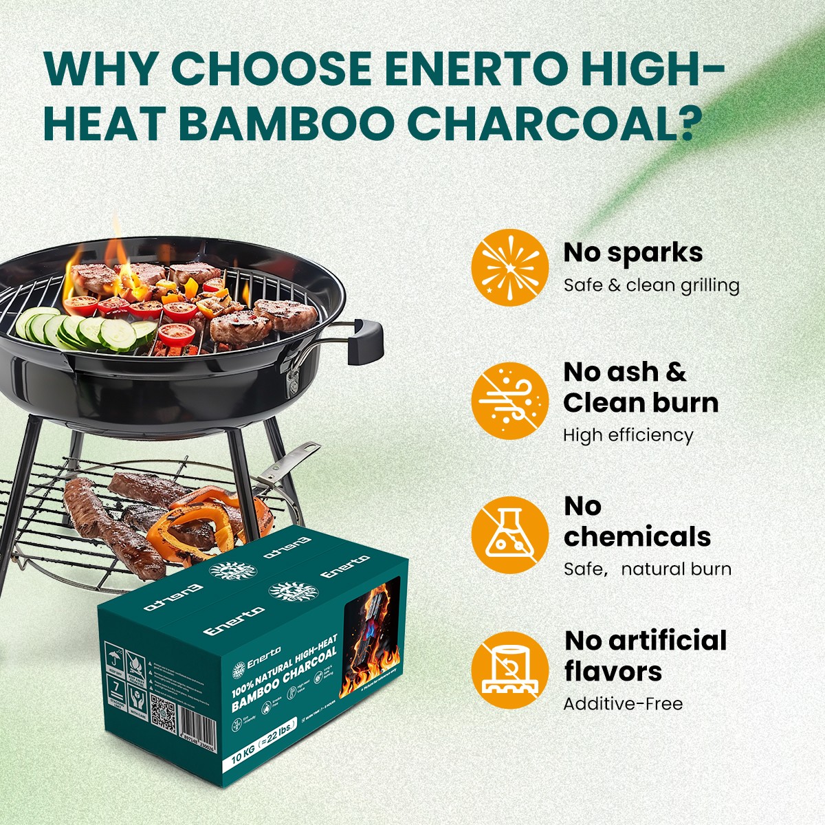 100%natural high-heat bamboo charcoal 10kg（≈22lbs.）
