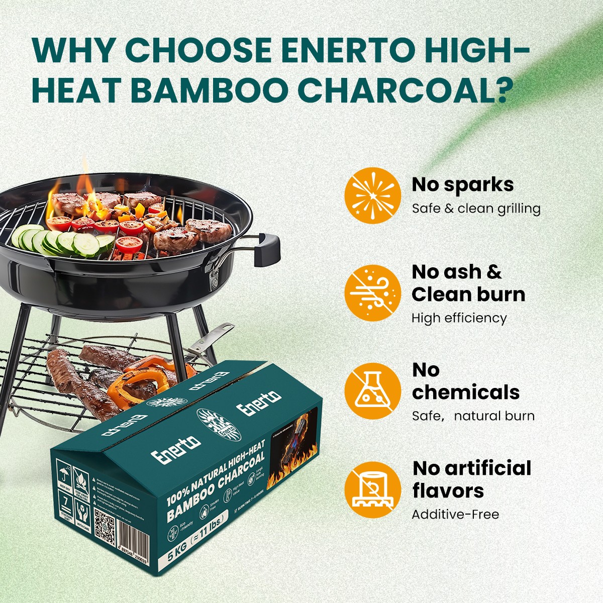 100%natural high-heat bamboo charcoal 5kg（≈11lbs.）
