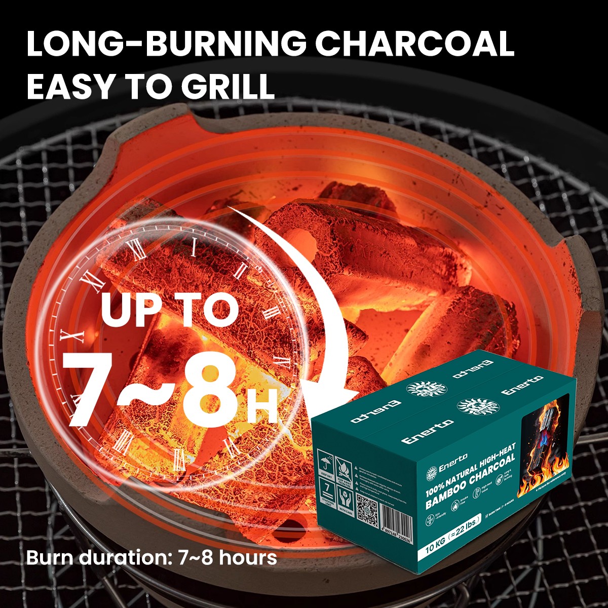 100%natural high-heat bamboo charcoal 10kg（≈22lbs.）