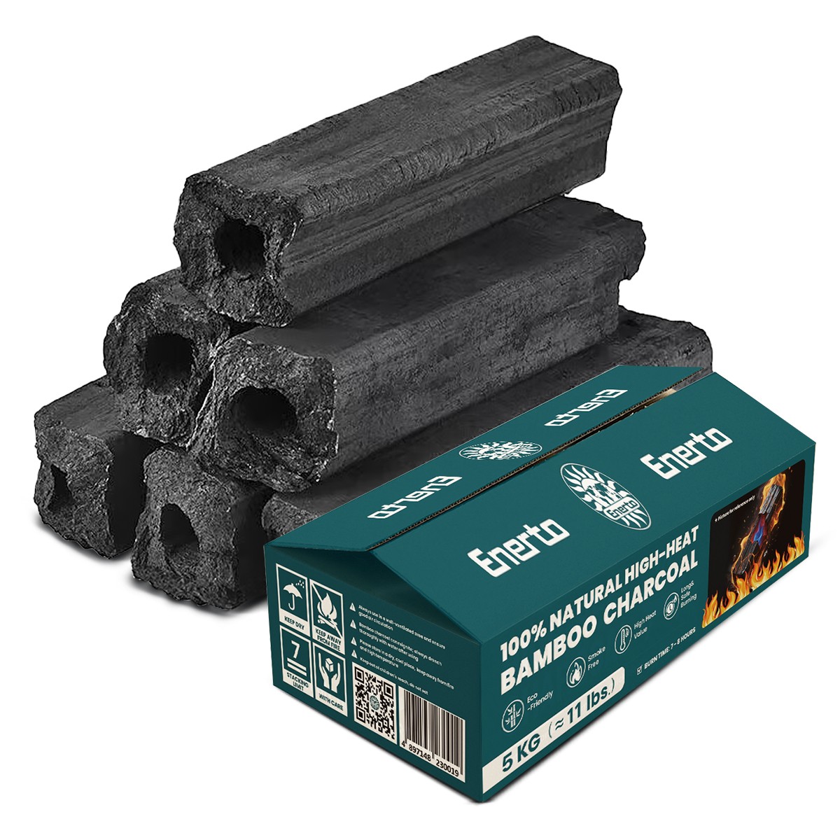 100%natural high-heat bamboo charcoal 5kg（≈11lbs.）