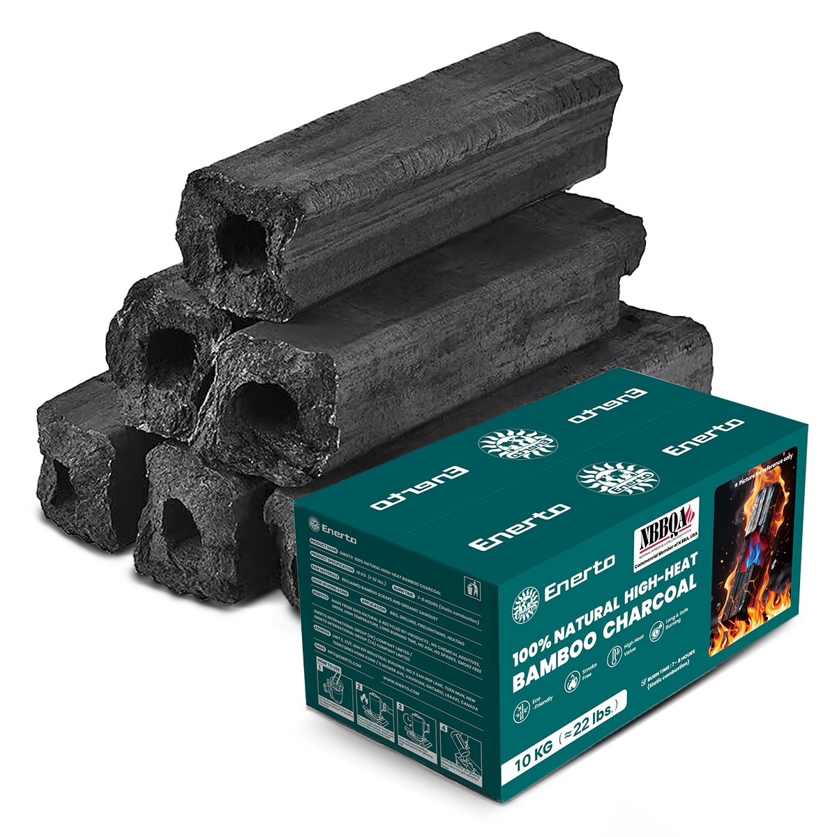 100%natural high-heat bamboo charcoal 10kg（≈22lbs.）