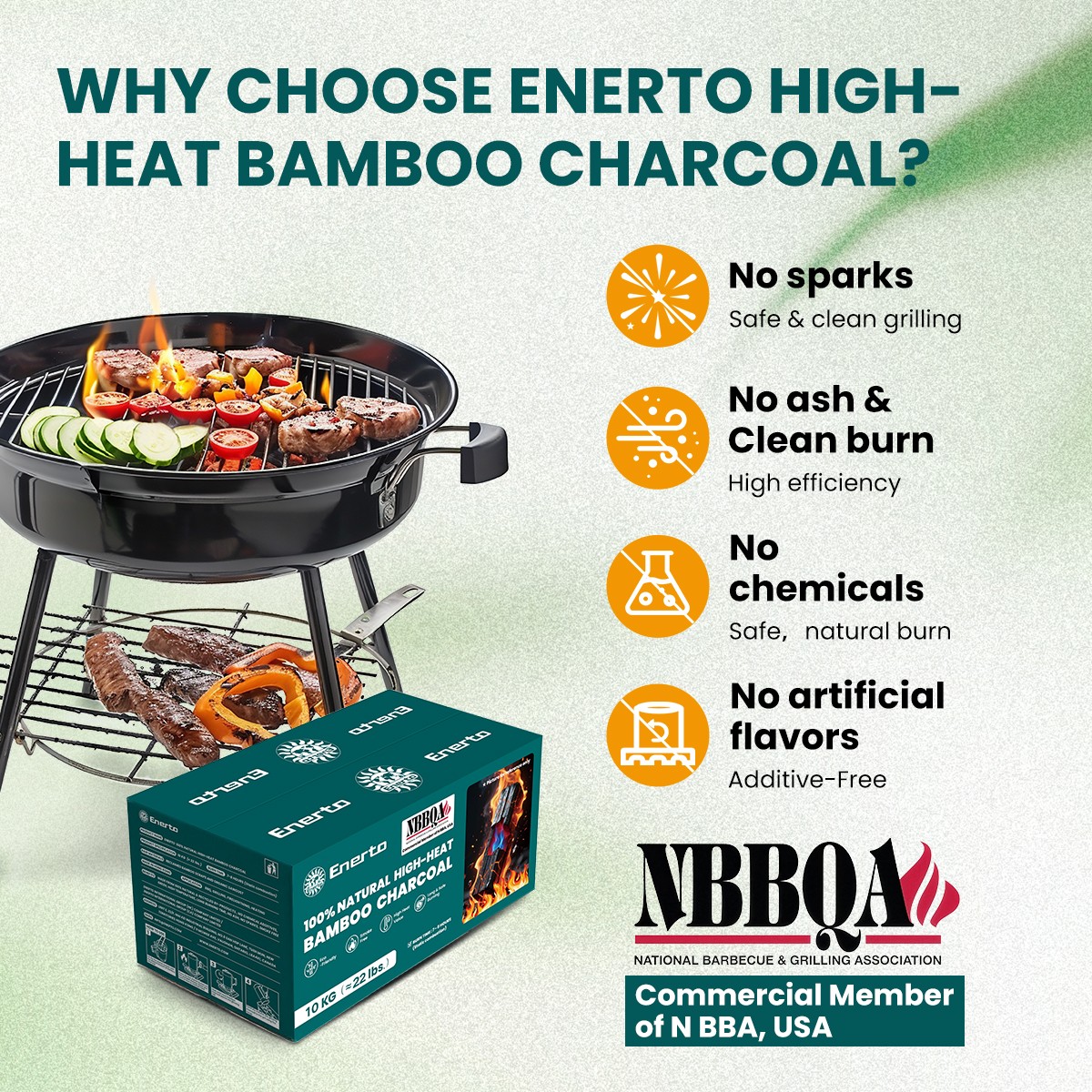 100%natural high-heat bamboo charcoal 10kg（≈22lbs.）
