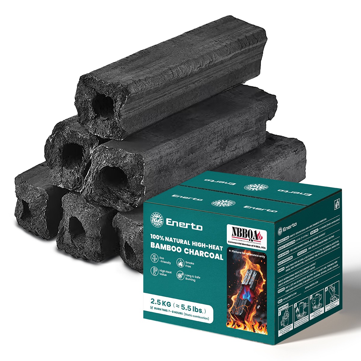 100%natural high-heat bamboo charcoal 2.5kg（≈5.5lbs.）