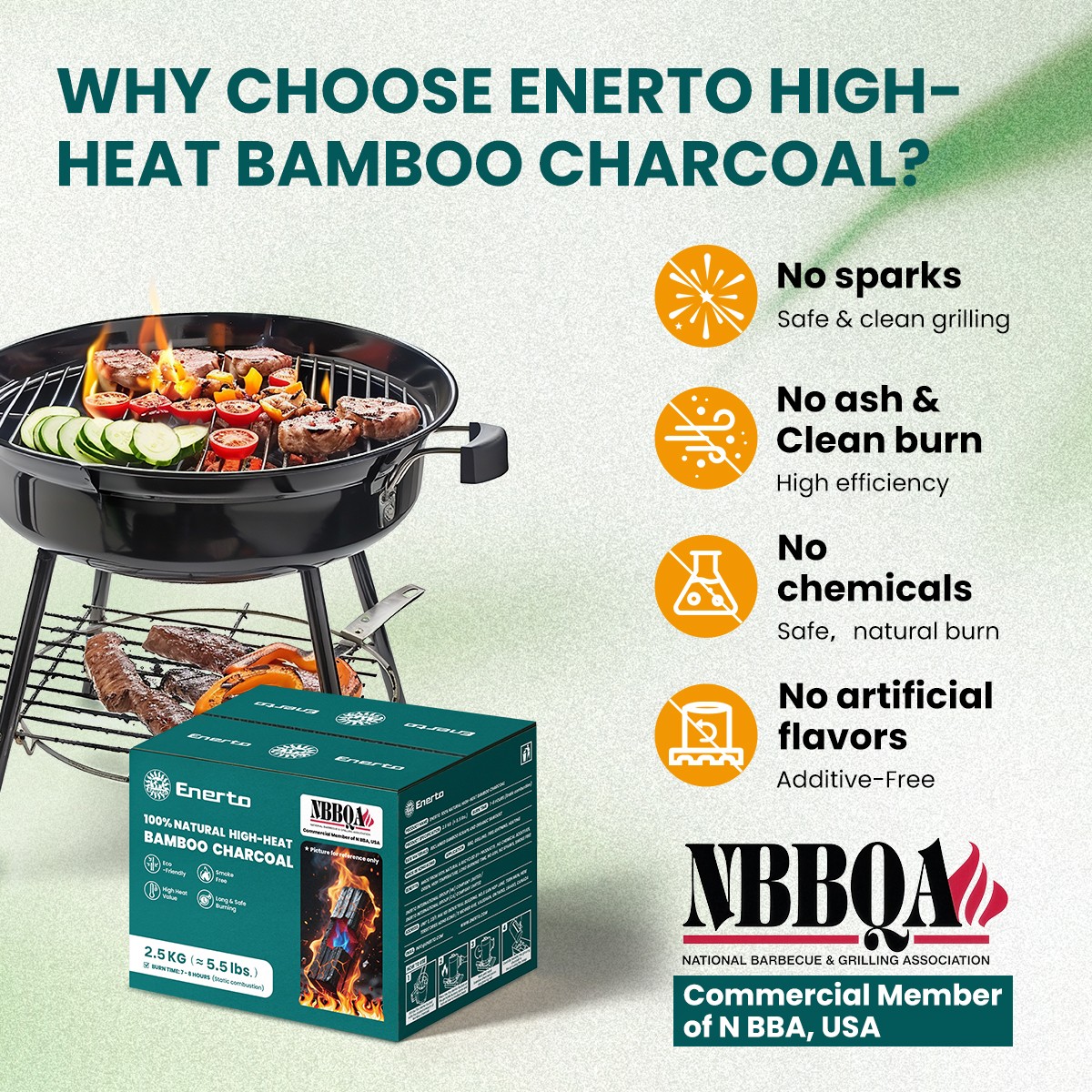 100%natural high-heat bamboo charcoal 2.5kg（≈5.5lbs.）