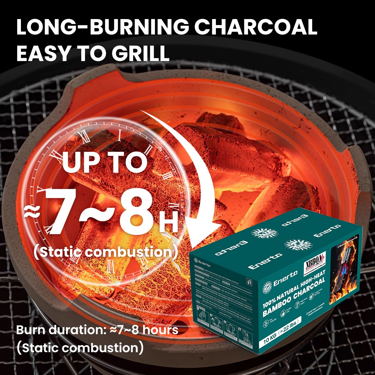 100%natural high-heat bamboo charcoal 10kg（≈22lbs.）